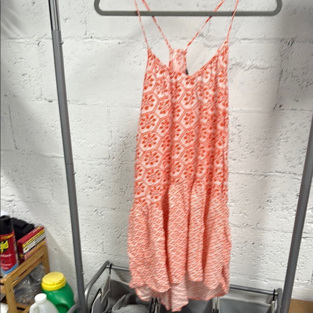 TOPSHOP  Orange Patterned Dress - Size Small - Strappy Floral Dress